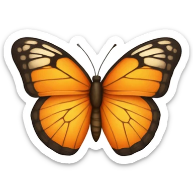 Orange butterfly  sticker