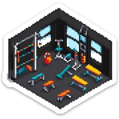 Gym fitness center with exercise equipment sticker
