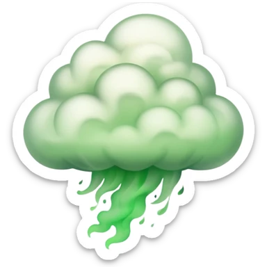 rising cloud of green smoke after explosion sticker