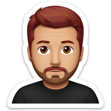 Joey Fatone brown eyes, dark red hair, black shirt sticker