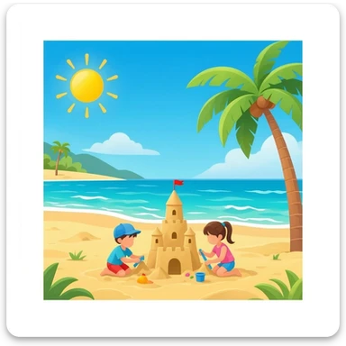 yellow summer holiday sticker