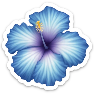 blue hibiscus flower with shades of blue  sticker
