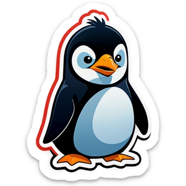 An angry penguin sticker