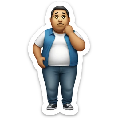 Obese person sticker
