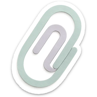 soft pastel tiny paperclip icon in gentle tones, paper craft style sticker