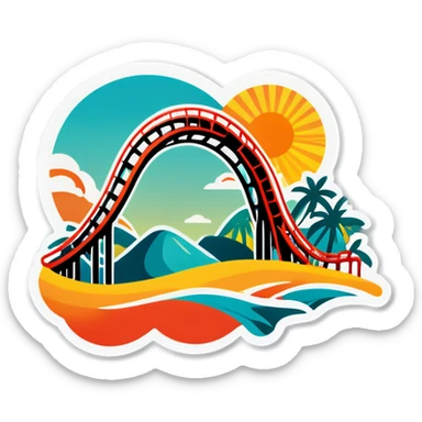 Roller coaster in paradise  sticker