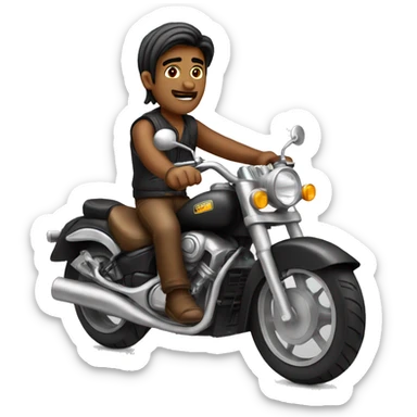 indian dude on a motorbike sticker