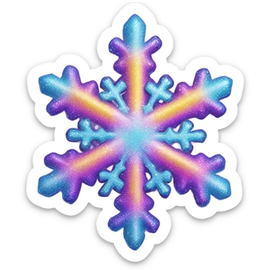 Lisa frank glitter snow flake  sticker