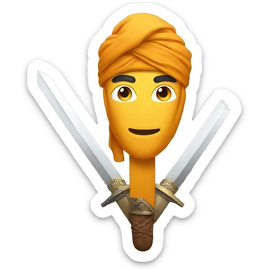 Turban sword sticker
