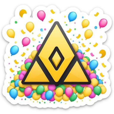 Binance logo with emoji celebration  sticker