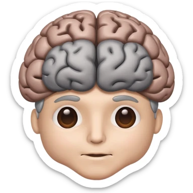 A brain with a relaxed face  sticker