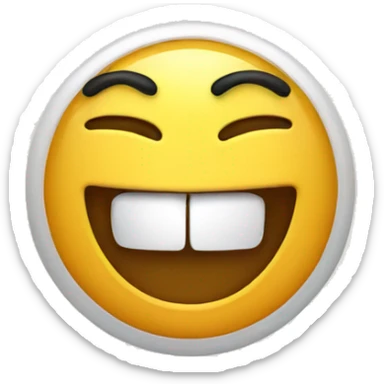 Emoji holding in laugh sticker