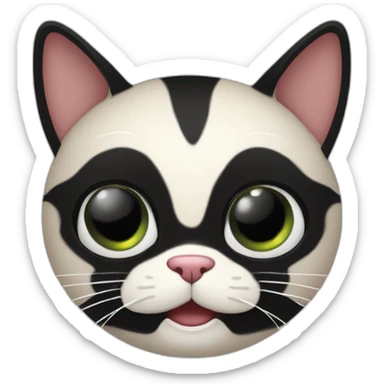 Gato negro enojado con manchita negra en su boca sticker