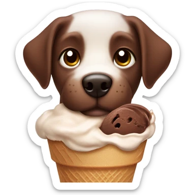 Chocolate milk ice cream puppy sticker