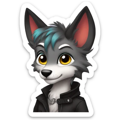 Edgy sharp modern anthro furry by Falvie, LiLaiRa, AngieWolf sticker