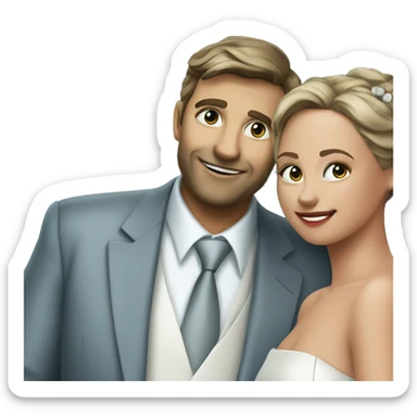 husband and wife formal attire sticker