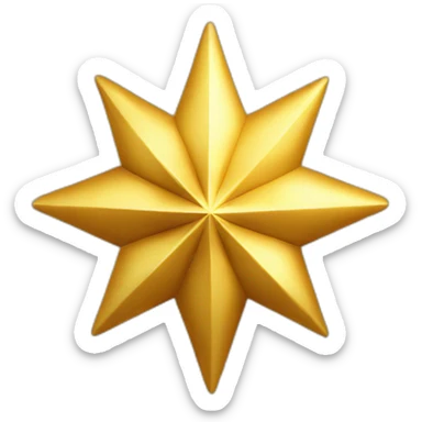 eight pointed golden fantasy star sticker