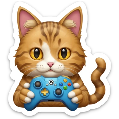 Cat playing Xbox sticker