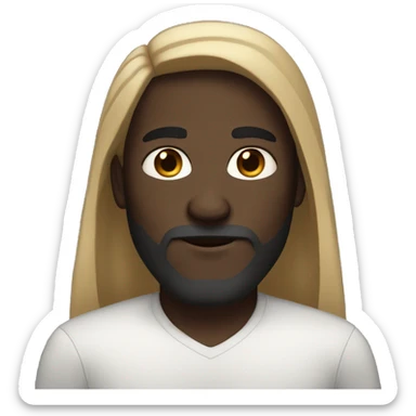 Dark skinned man with beard and a white girl with long light brown hair sticker