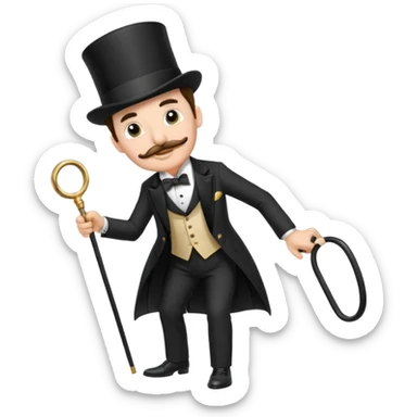 A gentleman of the high society with a moustach, a monocle, an elegant hat being super elitist sticker