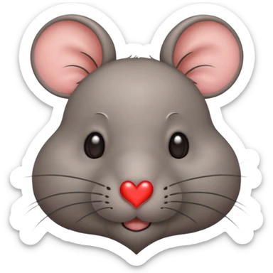 rat with heart eyes sticker