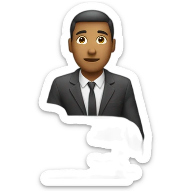 a person with a brief case sitting in an airplane sticker