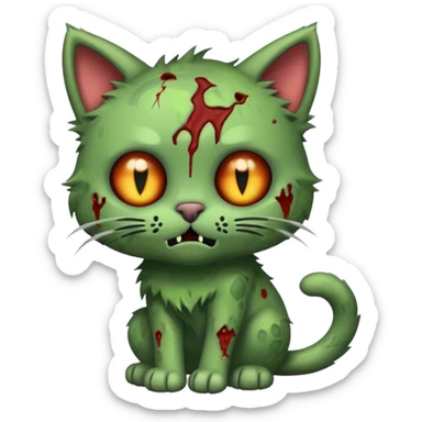 cute zombie cat sticker