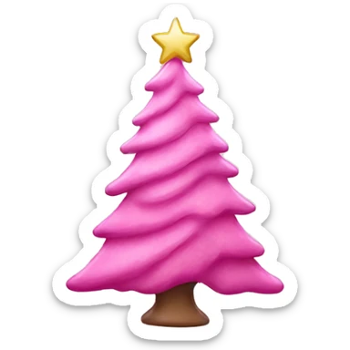 pink Christmas tree sticker