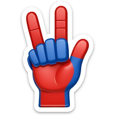 sports foam finger american football blue (#00A3E0) and red (#F9423A) sticker