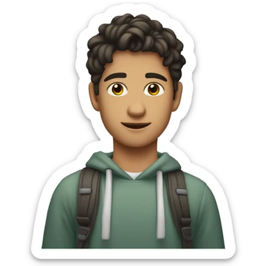 Adolescente moreno con raya en la ceja  izquerda sticker