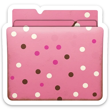 pink and brown polka dot files sticker