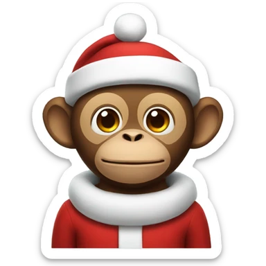 A monkey in a Santa costume  sticker