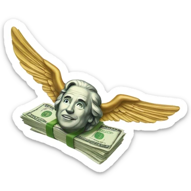 flying money sticker