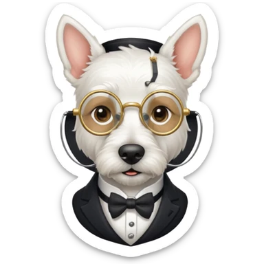 white terrier gentleman sticker