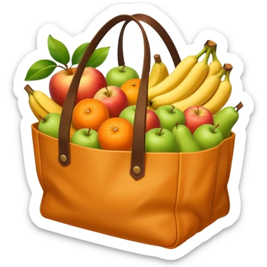 cartoon market bag. top view sticker