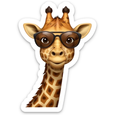 giraffe head and body wtih black sunglasses  sticker