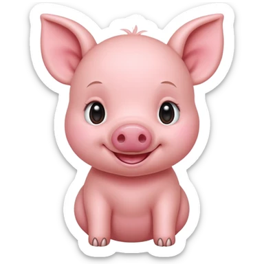 baby Smiling Piglet – standing with round cheeks and happy face sticker