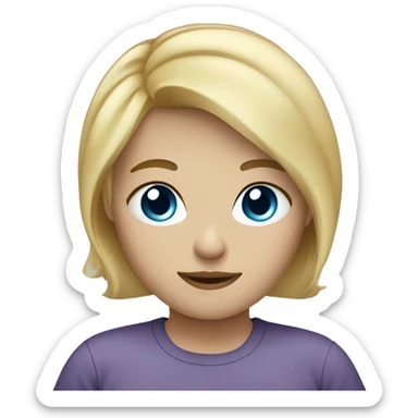 Overweight blond hair blue eyes sticker