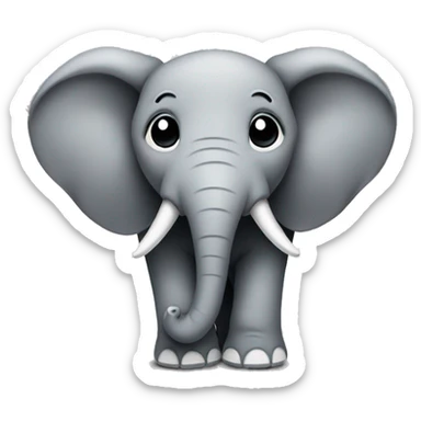 Elephant with black hearts sticker