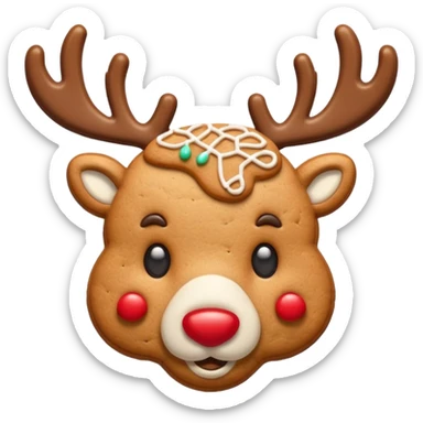 reindeer head shape cookie sticker