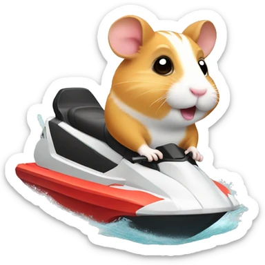 hamster on jetski sticker