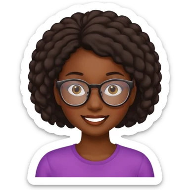 Darkskin girl sassy with glasses  sticker