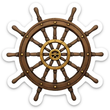 pirate ship wheel sticker