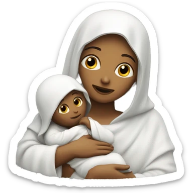 Maria mother of Jesus with Jesus in hands white skin sticker