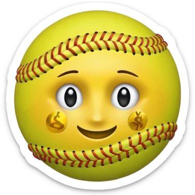 Softball with money signs sticker