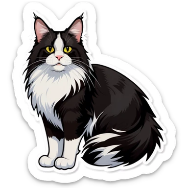 Tuxedo Maine Coon sticker