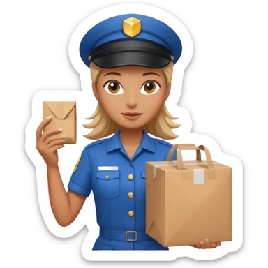 female delivery courier sticker