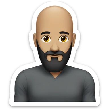 Bald man with black beard hugging girl with long black hair sticker