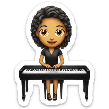 pianist girl with piano sticker