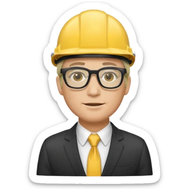 suit with yellow helmet man and glasses sticker